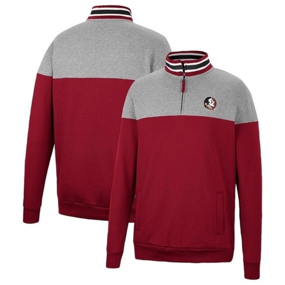 Colosseum Men's Garnet/Heather Gray Florida State Seminoles Be The Ball Quarter- - Picture 1 of 5